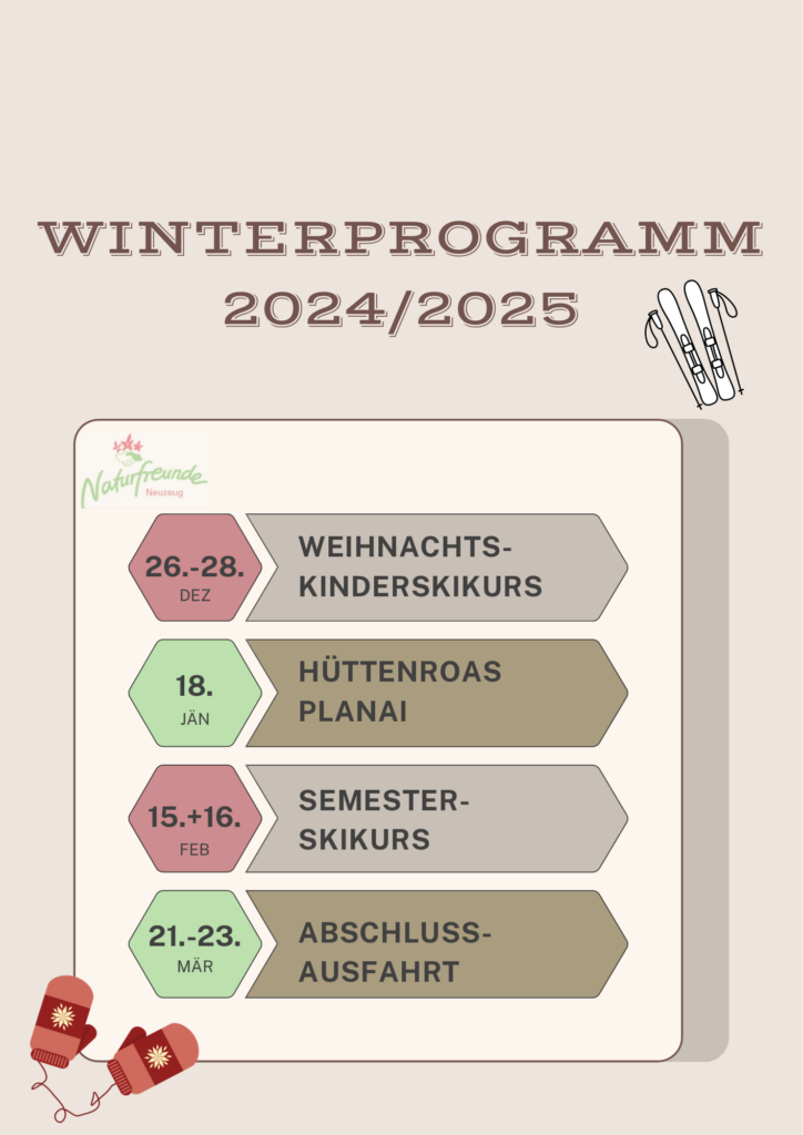 Winterprogramm Naturfreunde Neuzeug 2024 2025